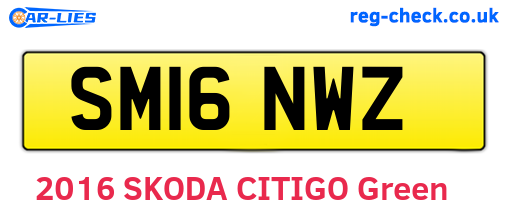 SM16NWZ are the vehicle registration plates.