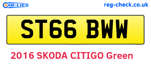 ST66BWW are the vehicle registration plates.