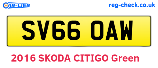 SV66OAW are the vehicle registration plates.