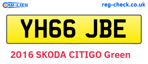 YH66JBE are the vehicle registration plates.