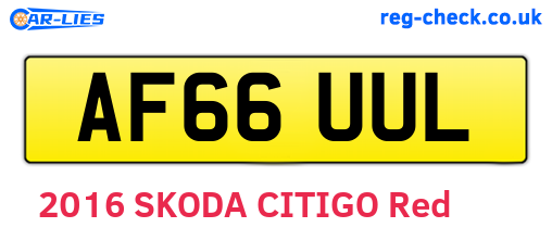 AF66UUL are the vehicle registration plates.