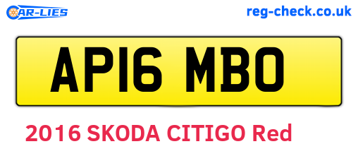 AP16MBO are the vehicle registration plates.