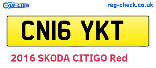 CN16YKT are the vehicle registration plates.