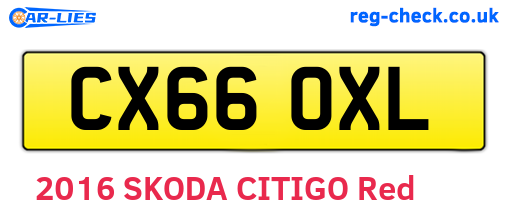 CX66OXL are the vehicle registration plates.