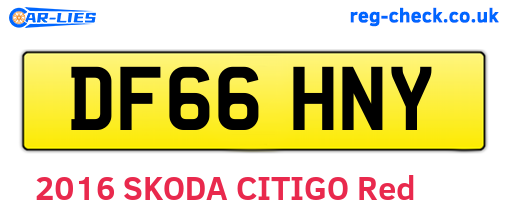 DF66HNY are the vehicle registration plates.