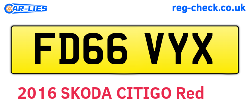 FD66VYX are the vehicle registration plates.