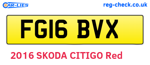 FG16BVX are the vehicle registration plates.