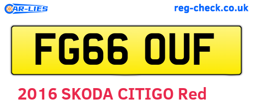 FG66OUF are the vehicle registration plates.