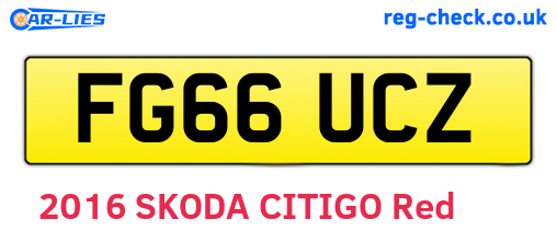 FG66UCZ are the vehicle registration plates.