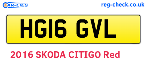 HG16GVL are the vehicle registration plates.