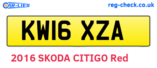 KW16XZA are the vehicle registration plates.