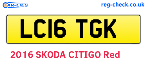 LC16TGK are the vehicle registration plates.