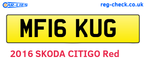 MF16KUG are the vehicle registration plates.