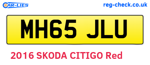 MH65JLU are the vehicle registration plates.