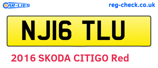 NJ16TLU are the vehicle registration plates.