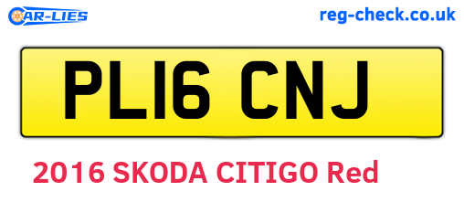 PL16CNJ are the vehicle registration plates.