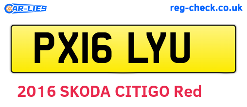 PX16LYU are the vehicle registration plates.