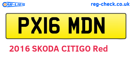 PX16MDN are the vehicle registration plates.