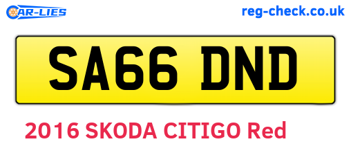 SA66DND are the vehicle registration plates.
