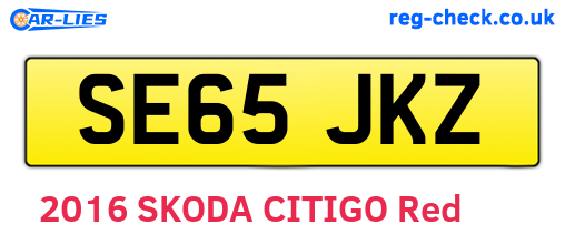 SE65JKZ are the vehicle registration plates.