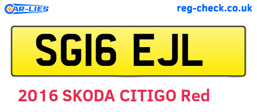 SG16EJL are the vehicle registration plates.