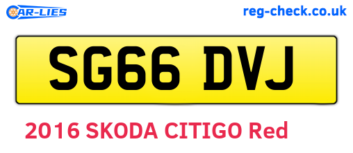 SG66DVJ are the vehicle registration plates.