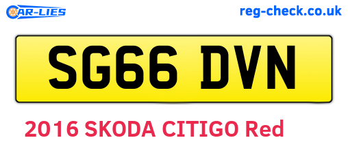 SG66DVN are the vehicle registration plates.