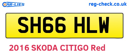 SH66HLW are the vehicle registration plates.