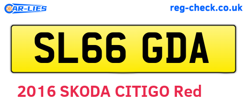 SL66GDA are the vehicle registration plates.