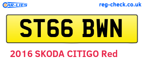 ST66BWN are the vehicle registration plates.