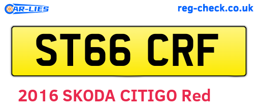 ST66CRF are the vehicle registration plates.