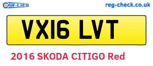 VX16LVT are the vehicle registration plates.