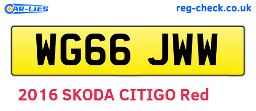 WG66JWW are the vehicle registration plates.