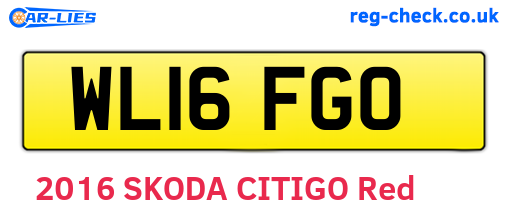 WL16FGO are the vehicle registration plates.