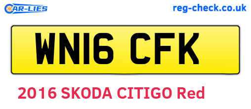 WN16CFK are the vehicle registration plates.
