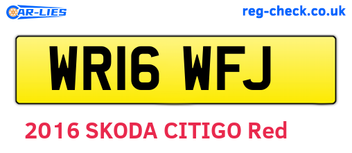 WR16WFJ are the vehicle registration plates.