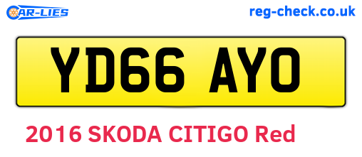 YD66AYO are the vehicle registration plates.