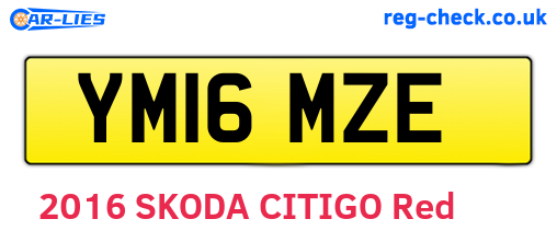YM16MZE are the vehicle registration plates.