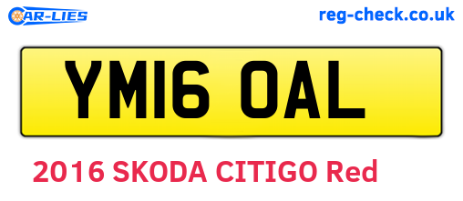 YM16OAL are the vehicle registration plates.