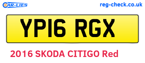 YP16RGX are the vehicle registration plates.