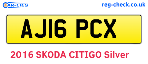 AJ16PCX are the vehicle registration plates.