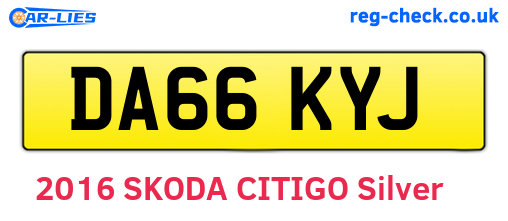 DA66KYJ are the vehicle registration plates.