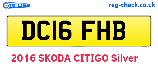 DC16FHB are the vehicle registration plates.