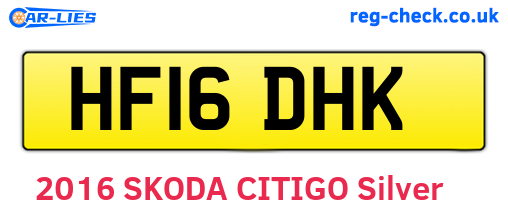 HF16DHK are the vehicle registration plates.