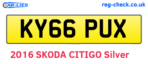 KY66PUX are the vehicle registration plates.