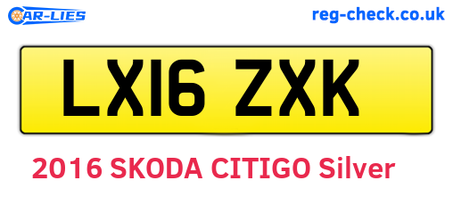LX16ZXK are the vehicle registration plates.
