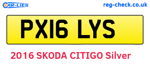 PX16LYS are the vehicle registration plates.