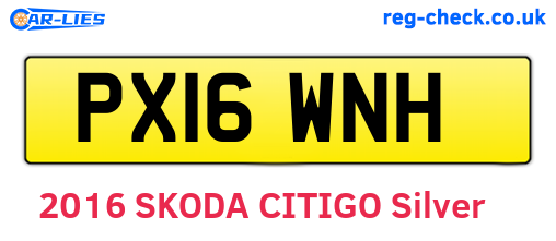 PX16WNH are the vehicle registration plates.