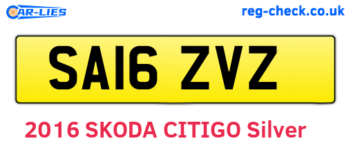 SA16ZVZ are the vehicle registration plates.