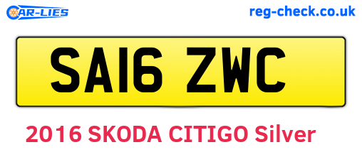 SA16ZWC are the vehicle registration plates.